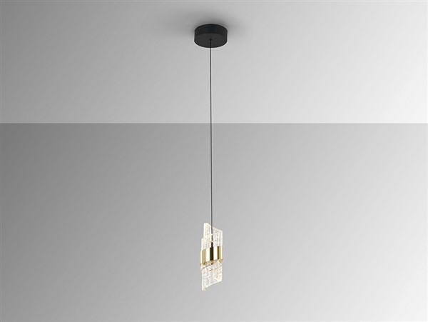 (image for) 1 Light Pendant - Black/Gold